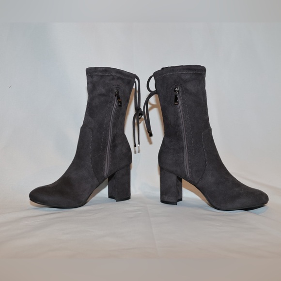 New! Caffenero Black “Suede” Block Heel Inside Zip Calf Boots US 6.5/EU 37 - Picture 5 of 11